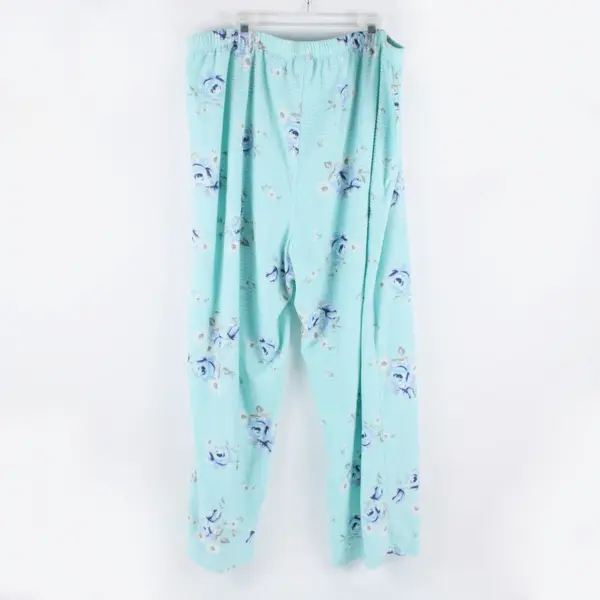 Adonna Women's XL Blue Rose Print Pajama Pants Sleepwear