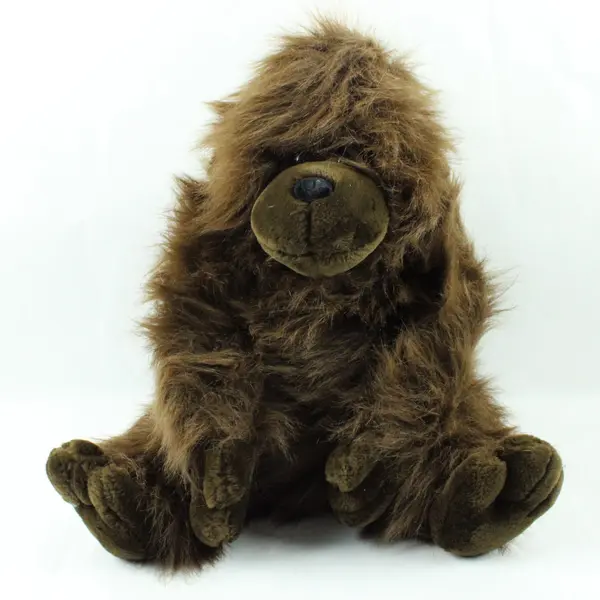 Vintage Shaggy Brown Gorilla Plush Stuffed Animal 16in
