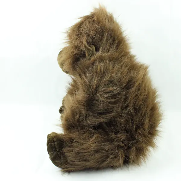 Vintage Shaggy Brown Gorilla Plush Stuffed Animal 16in