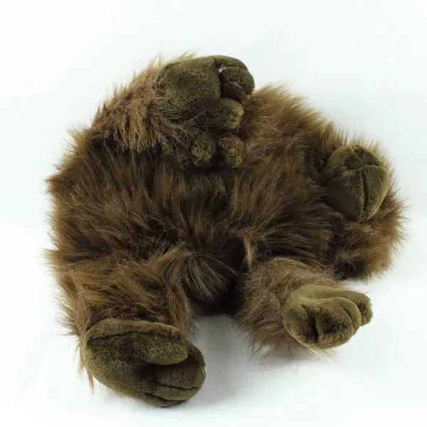 Vintage Shaggy Brown Gorilla Plush Stuffed Animal 16in