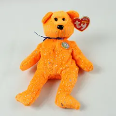 Ty Beanie Baby Decade Bear Orange 10th Anniversary Plush 8 Inch