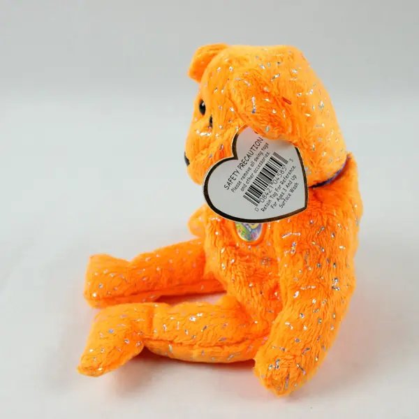 Ty Beanie Baby Decade Bear Orange 10th Anniversary Plush 8 Inch