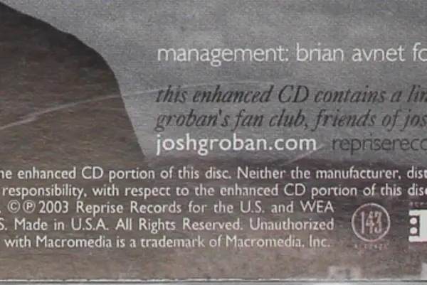 Josh Groban Closer Audio Music CD Disc 2003 Reprise Records
