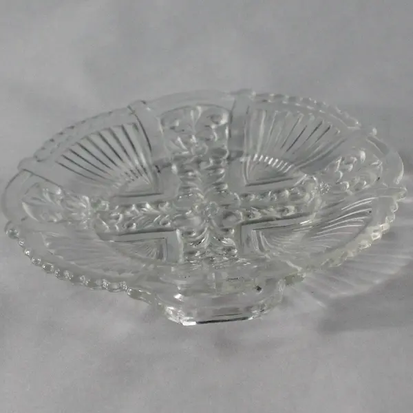 Vintage Indiana Glass Killarney Clear Floral Ribbed Bread & Butter Plate 6.5"