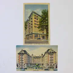 Lot Of 2 Portland Oregon Hotels Color Litho Postcards Portland Hotel Mallory