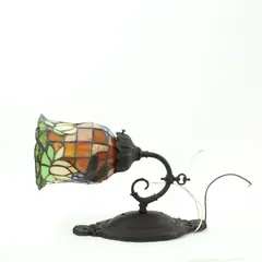 Blue Multicolor Dragonfly Tiffany-Style Stained Glass Wall Sconce Lamp