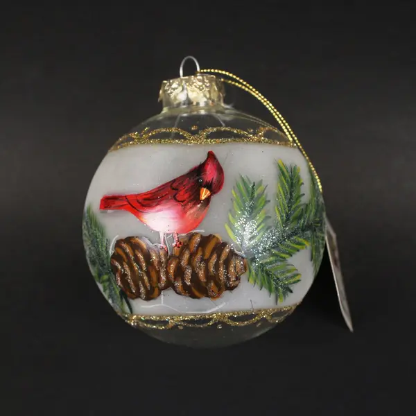 Designer's Studio Cardinal Glass Christmas Ornament