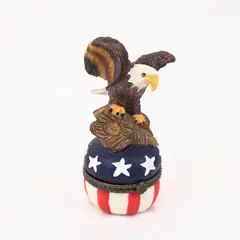 American Bald Eagle Patriotic Stars & Stripes Trinket Box