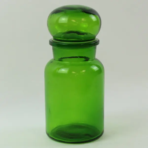 Glass Storage Jar Airtight Seal Round Lid Pantry Canister 9in - Green 
