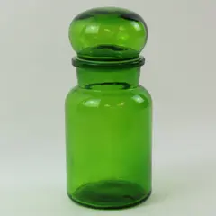 Glass Storage Jar Airtight Seal Round Lid Pantry Canister 9in - Green 