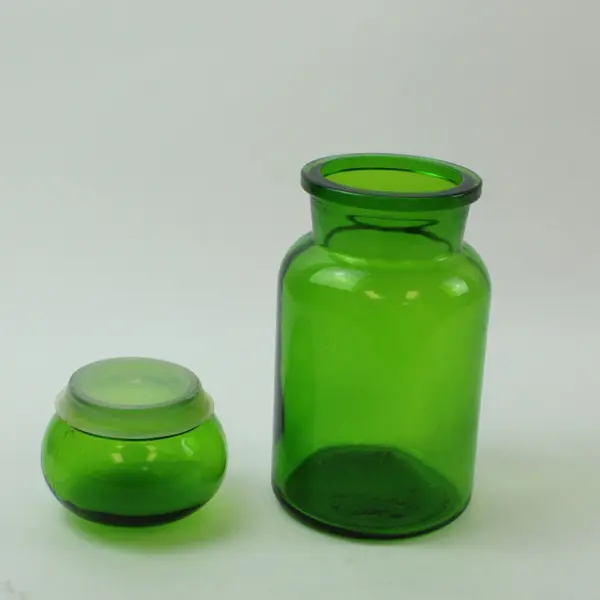 Glass Storage Jar Airtight Seal Round Lid Pantry Canister 9in - Green 