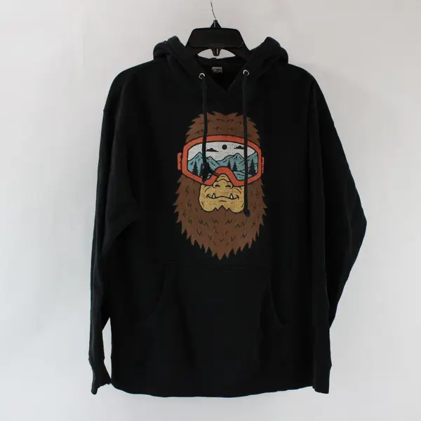 Independent Trading Co Black Hoodie Bigfoot Ski Glasses Men's M