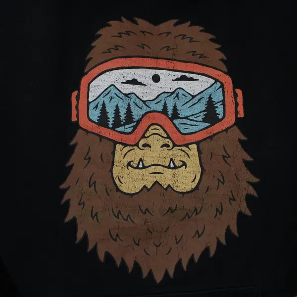 Independent Trading Co Black Hoodie Bigfoot Ski Glasses Men's M