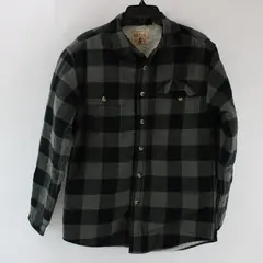 RedHead Men's Small Charcoal Black Plaid Sherpa Flannel Shacket