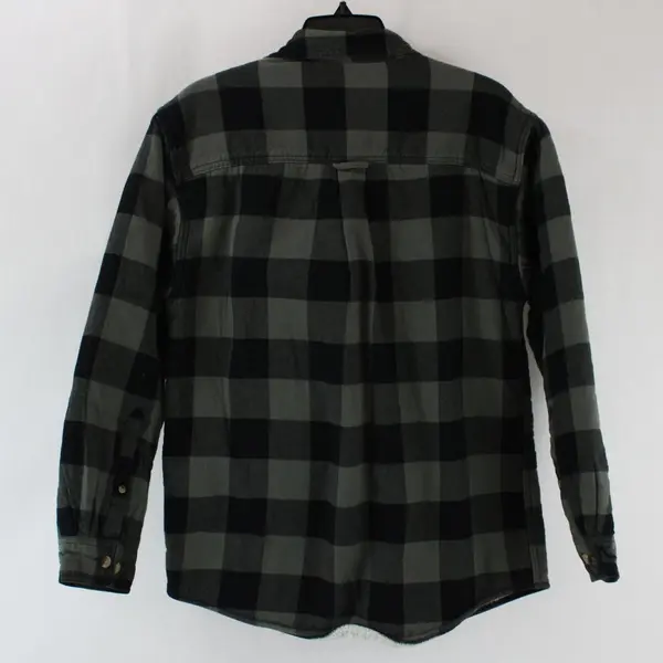 RedHead Men's Small Charcoal Black Plaid Sherpa Flannel Shacket