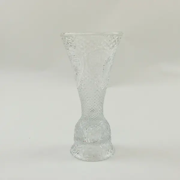 Vintage 1979 Avon Fostoria Glass Candlestick Holder Vase Hearts Diamonds