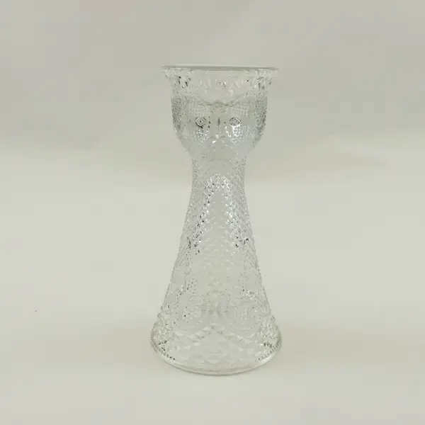 Vintage 1979 Avon Fostoria Glass Candlestick Holder Vase Hearts Diamonds