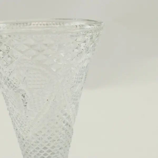 Vintage 1979 Avon Fostoria Glass Candlestick Holder Vase Hearts Diamonds