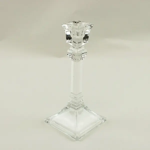 Lead Crystal Candlestick Holder Clear Glass