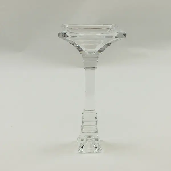 Lead Crystal Candlestick Holder Clear Glass