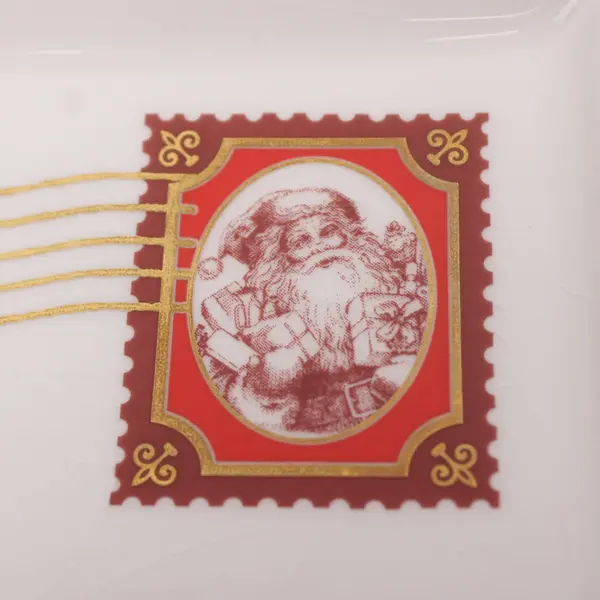 St. Nicholas Christmas Ceramic Serving Tray North Pole Postmark Santa
