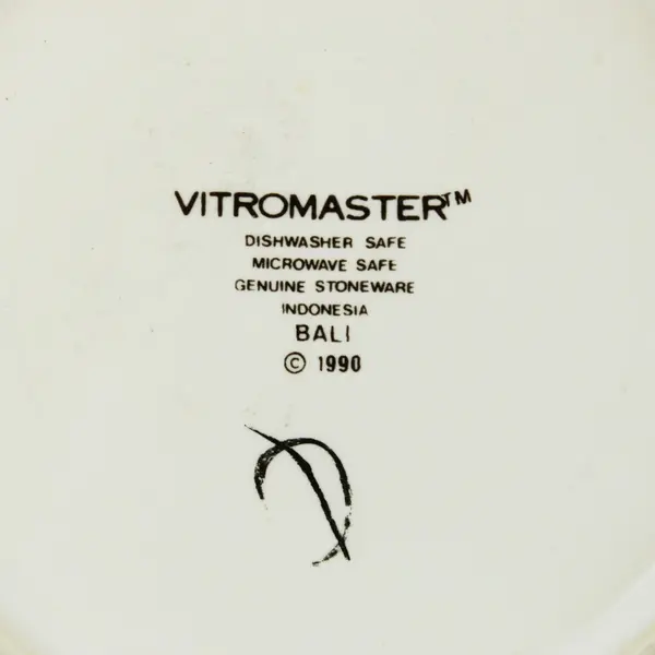 Vitromaster Bali Floral Stoneware Serving Bowls Set of 2 7 Inch