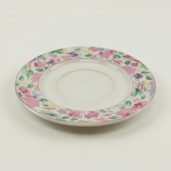 Vitromaster Floral Saucers Set of 5 Pink Multicolor 6 Inch