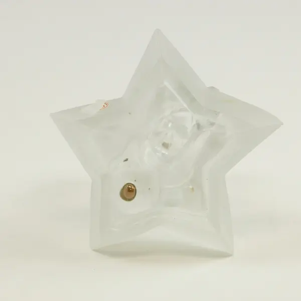 Frosted Glass Angel Candle Holder Star Base Holiday Religious Decor