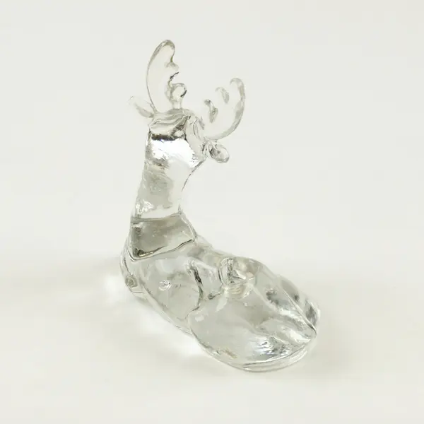 Silvestri Clear Glass Reindeer Candle Holder Pair Holiday Decor