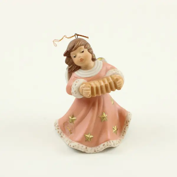 Goebel 1997 Annual Angel Bell Christmas Figurine Pink Dress