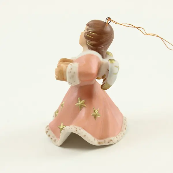 Goebel 1997 Annual Angel Bell Christmas Figurine Pink Dress