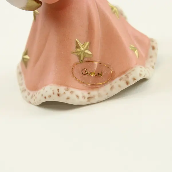 Goebel 1997 Annual Angel Bell Christmas Figurine Pink Dress