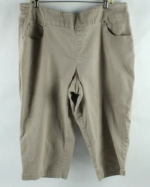 Time And Tru Women's Beige Stretch Pull-On Capri Pants XXL 20
