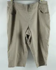 Time And Tru Women's Beige Stretch Pull-On Capri Pants XXL 20