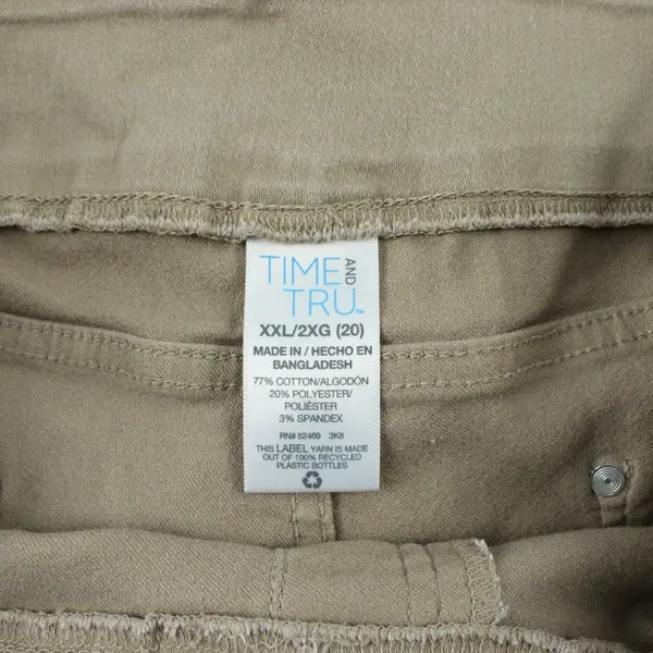 Time And Tru Women's Beige Stretch Pull-On Capri Pants XXL 20