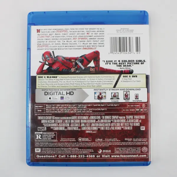 Deadpool (2016) Blu-ray Marvel 20th Century Fox Ryan Reynolds
