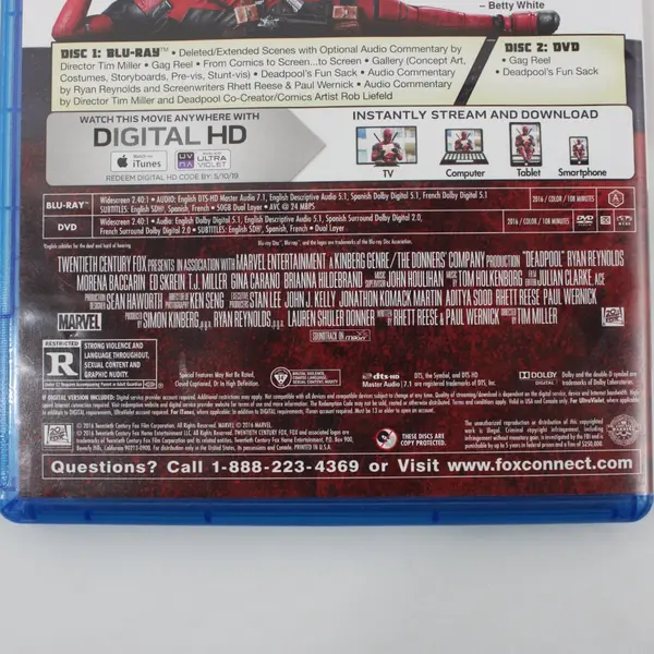 Deadpool (2016) Blu-ray Marvel 20th Century Fox Ryan Reynolds