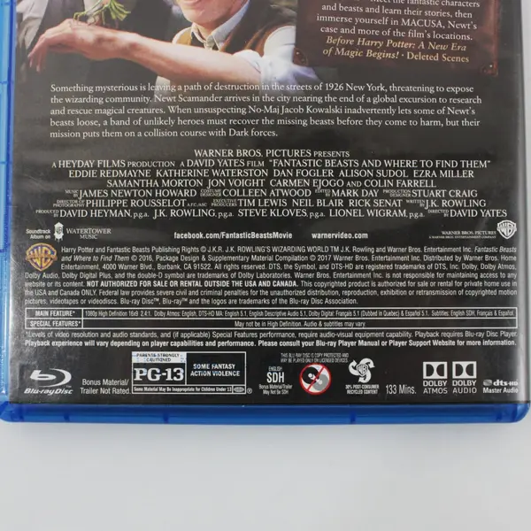 Fantastic Beasts Blu-ray DVD 2-Disc Set 2016 Eddie Redmayne