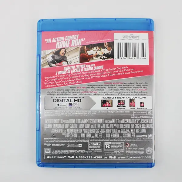 Spy (Blu-ray, 2015) Melissa McCarthy Comedy Action Unrated & Theatrical Version