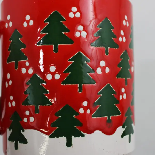 Lillian Vernon 1982 Vintage Christmas Tree Mug Red Green