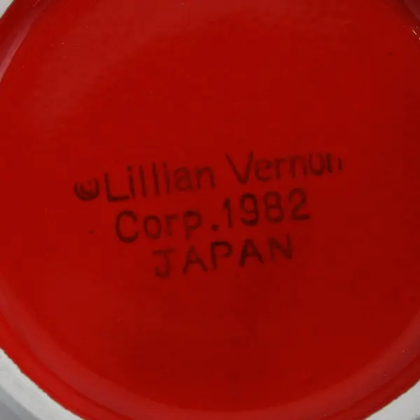Lillian Vernon 1982 Vintage Christmas Tree Mug Red Green