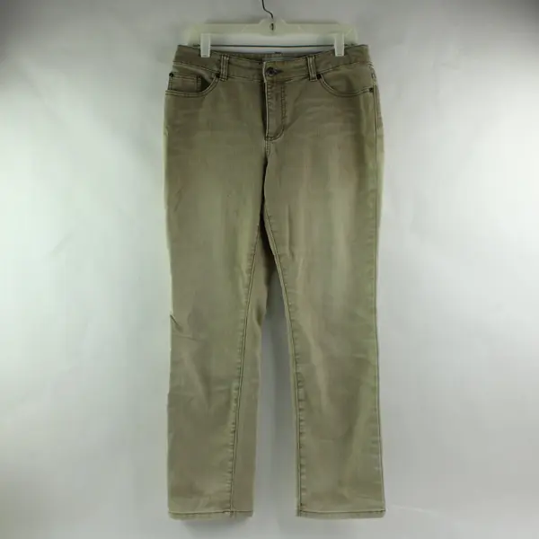 Chico's Platinum Denim Women's Size 1 Short Skinny Jeans Khaki