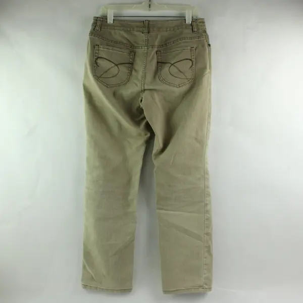 Chico's Platinum Denim Women's Size 1 Short Skinny Jeans Khaki