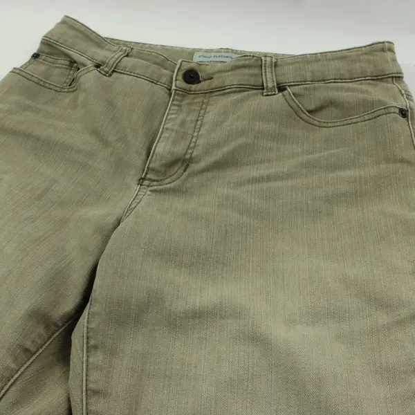 Chico's Platinum Denim Women's Size 1 Short Skinny Jeans Khaki