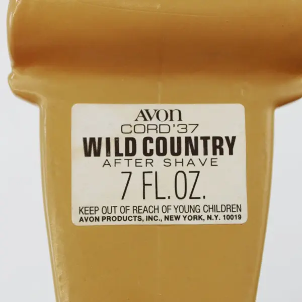Avon Wild Country Cord 37 Car Decanter Bottle Yellow 7 oz Empty