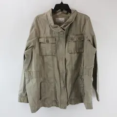 Old Navy Women's Tan Utility Jacket Zip Front Elastic Waist Est XL