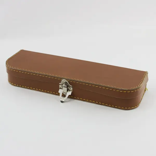 Vintage Brown Leatherette Instrument Case Latch Closure 