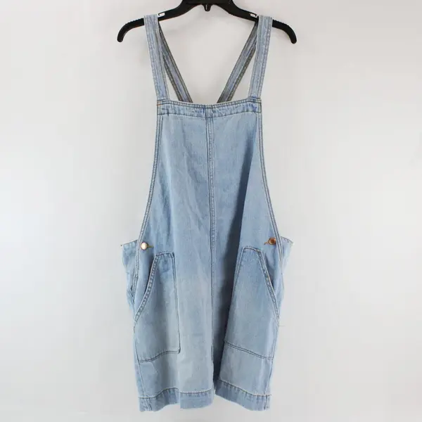 Universal Thread Women's Denim Overalls Dress Light Wash XXL
