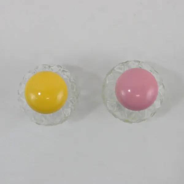 Lot of 2 Vintage Avon Round Pressed Glass Cologne Bottles 1 fl oz Empty
