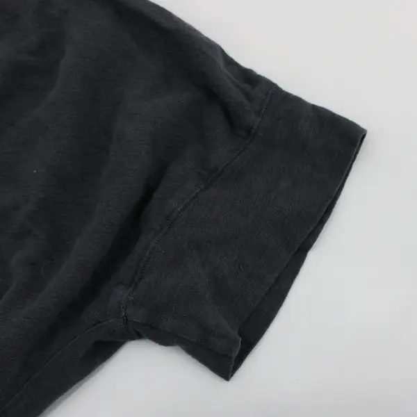 Cut Loose Women's One Size Dark Gray Linen V-Neck 3/4 Sleeve Top